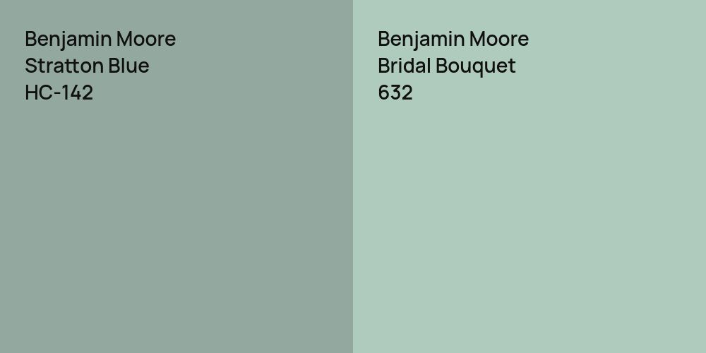 Benjamin Moore Stratton Blue vs. Benjamin Moore Bridal Bouquet