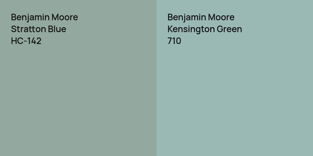 Benjamin Moore Stratton Blue vs. Benjamin Moore Kensington Green