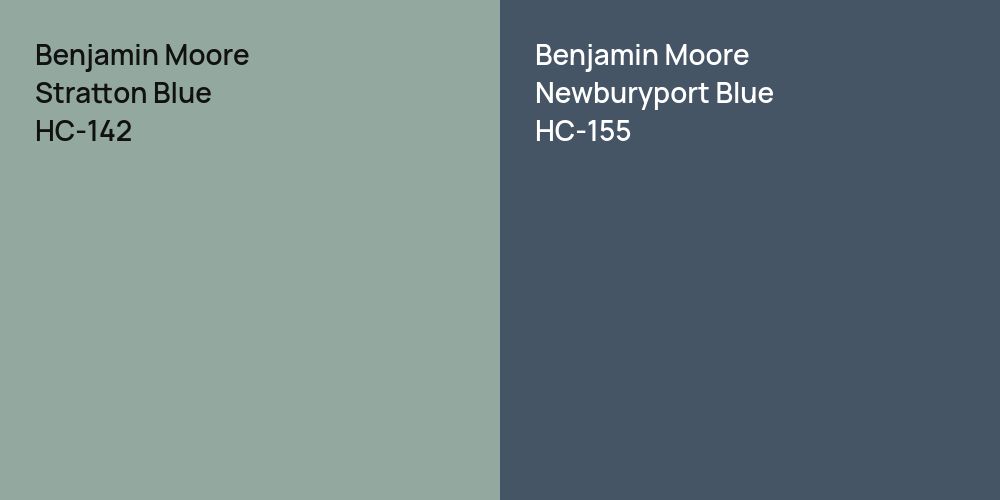 Benjamin Moore Stratton Blue vs. Benjamin Moore Newburyport Blue