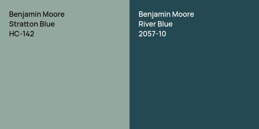 Benjamin Moore Stratton Blue vs. Benjamin Moore River Blue