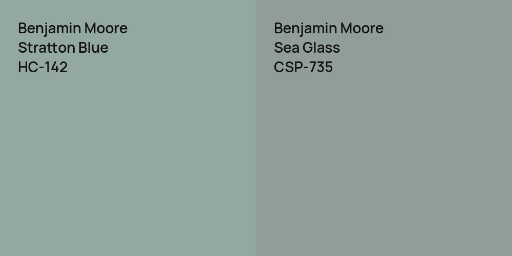 Benjamin Moore Stratton Blue vs. Benjamin Moore Sea Glass