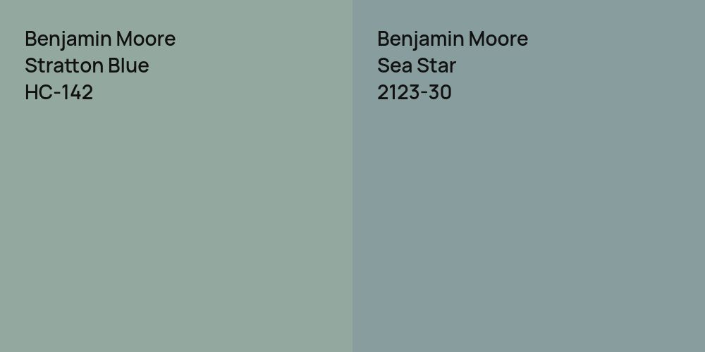 Benjamin Moore Stratton Blue vs. Benjamin Moore Sea Star