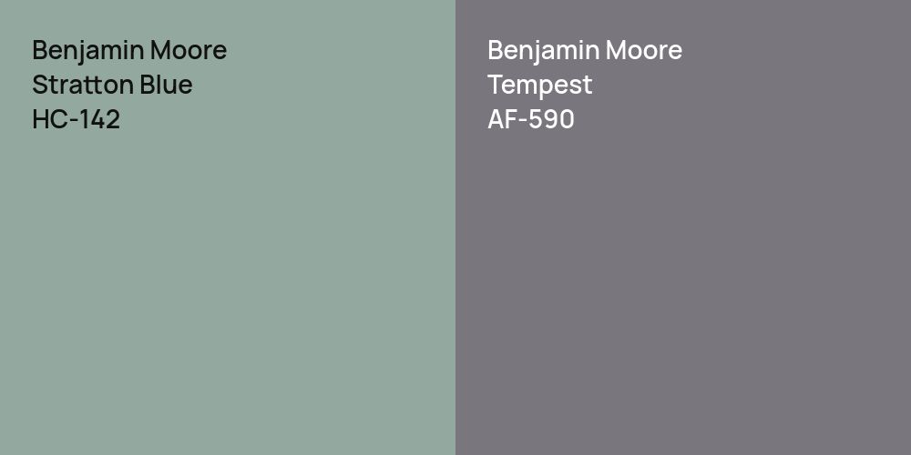 Benjamin Moore Stratton Blue vs. Benjamin Moore Tempest