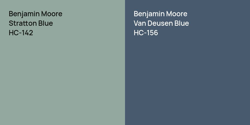 Benjamin Moore Stratton Blue vs. Benjamin Moore Van Deusen Blue