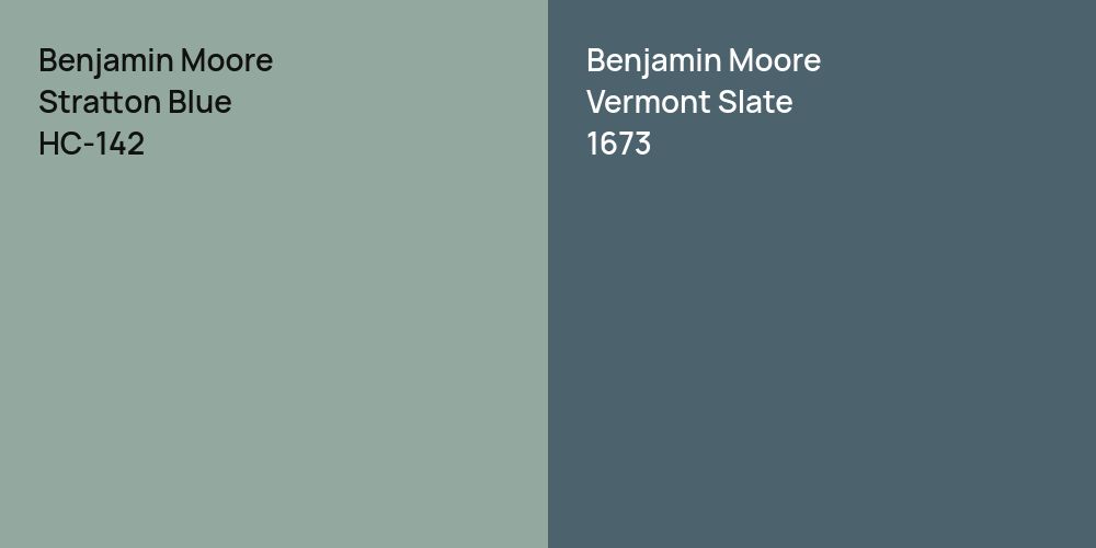 Benjamin Moore Stratton Blue vs. Benjamin Moore Vermont Slate