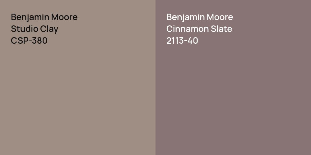 Benjamin Moore Studio Clay vs. Benjamin Moore Cinnamon Slate