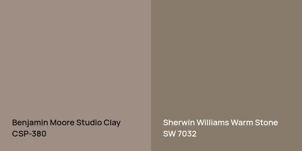 Benjamin Moore Studio Clay vs. Sherwin Williams Warm Stone