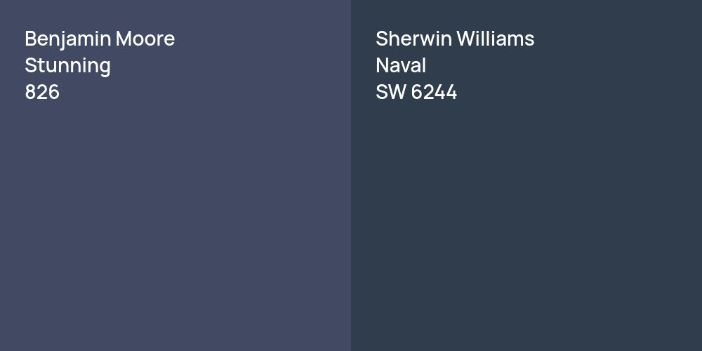 Benjamin Moore Stunning vs. Sherwin Williams Naval