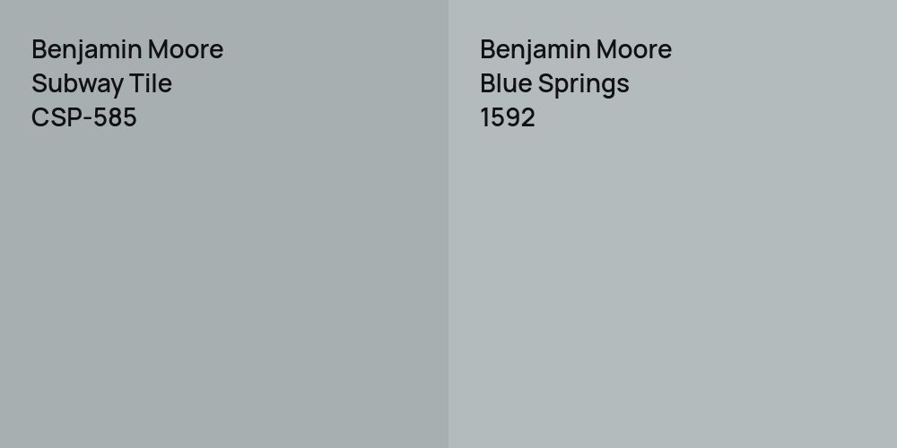 Benjamin Moore Subway Tile vs. Benjamin Moore Blue Springs