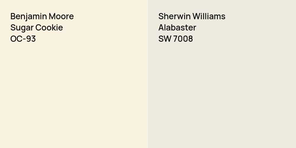 Benjamin Moore Sugar Cookie vs. Sherwin Williams Alabaster