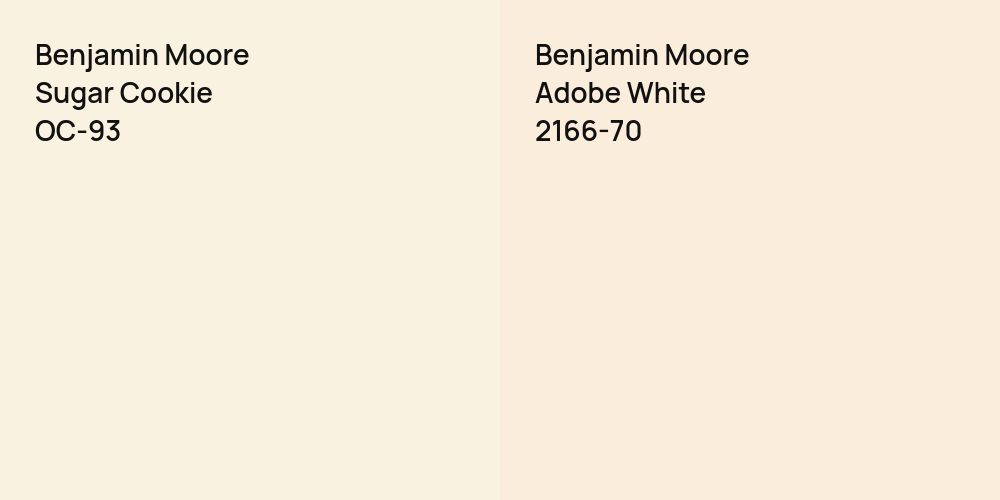 Benjamin Moore Sugar Cookie vs. Benjamin Moore Adobe White