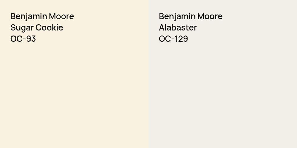 Benjamin Moore Sugar Cookie vs. Benjamin Moore Alabaster