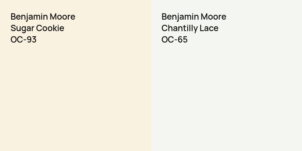 Benjamin Moore Sugar Cookie vs. Benjamin Moore Chantilly Lace