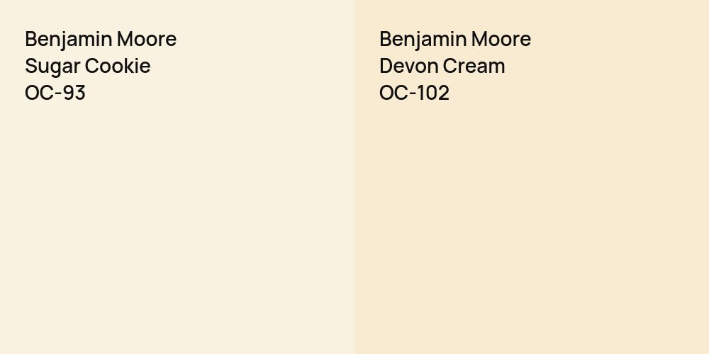 Benjamin Moore Sugar Cookie vs. Benjamin Moore Devon Cream