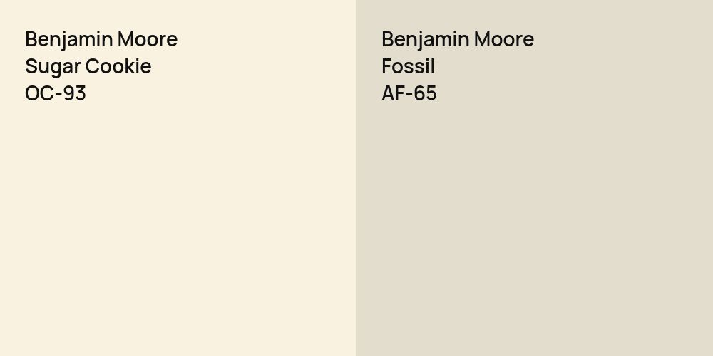 Benjamin Moore Sugar Cookie vs. Benjamin Moore Fossil