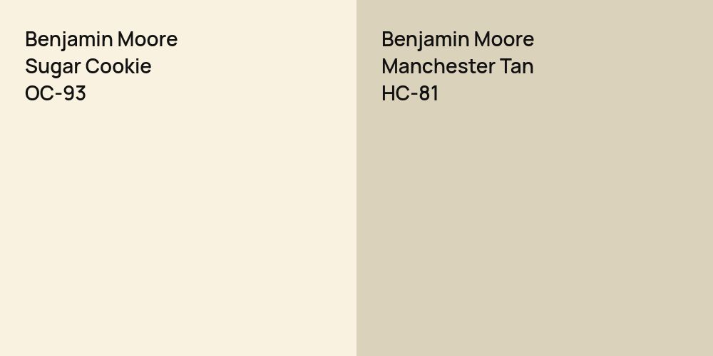 Benjamin Moore Sugar Cookie vs. Benjamin Moore Manchester Tan