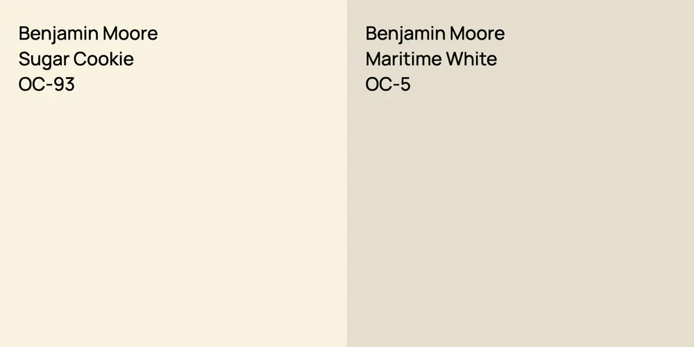 Benjamin Moore Sugar Cookie vs. Benjamin Moore Maritime White