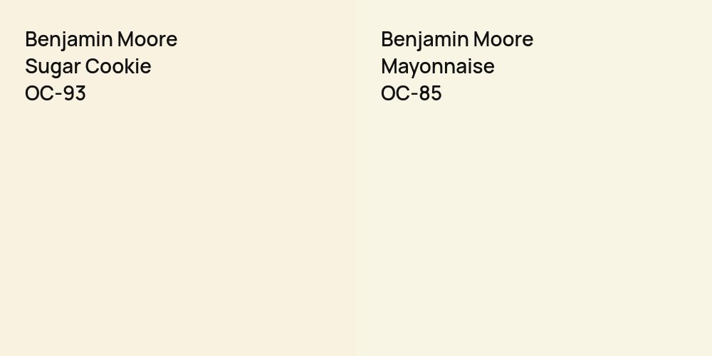 Benjamin Moore Sugar Cookie vs. Benjamin Moore Mayonnaise