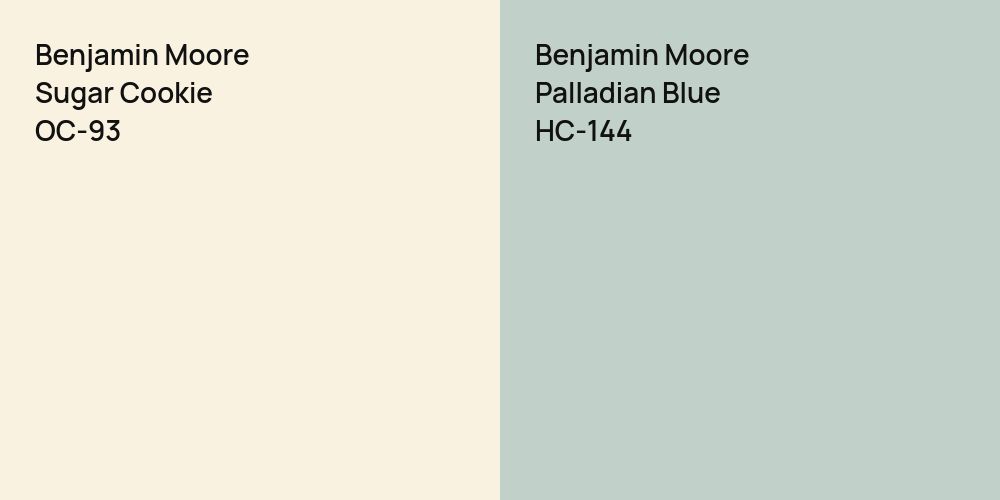 Benjamin Moore Sugar Cookie vs. Benjamin Moore Palladian Blue