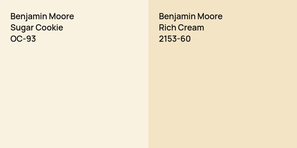 Benjamin Moore Sugar Cookie vs. Benjamin Moore Rich Cream