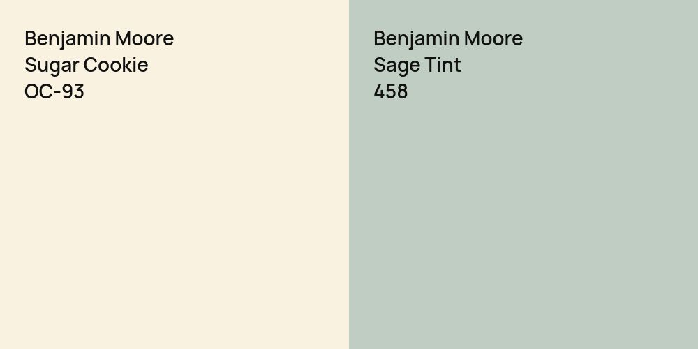 Benjamin Moore Sugar Cookie vs. Benjamin Moore Sage Tint