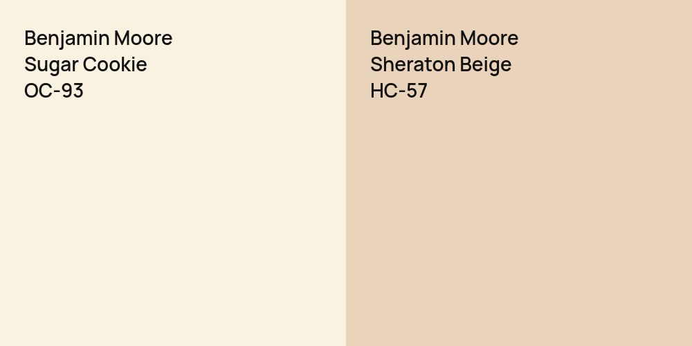 Benjamin Moore Sugar Cookie vs. Benjamin Moore Sheraton Beige