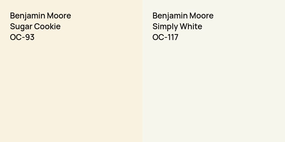 Benjamin Moore Sugar Cookie vs. Benjamin Moore Simply White