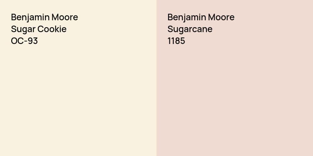 Benjamin Moore Sugar Cookie vs. Benjamin Moore Sugarcane