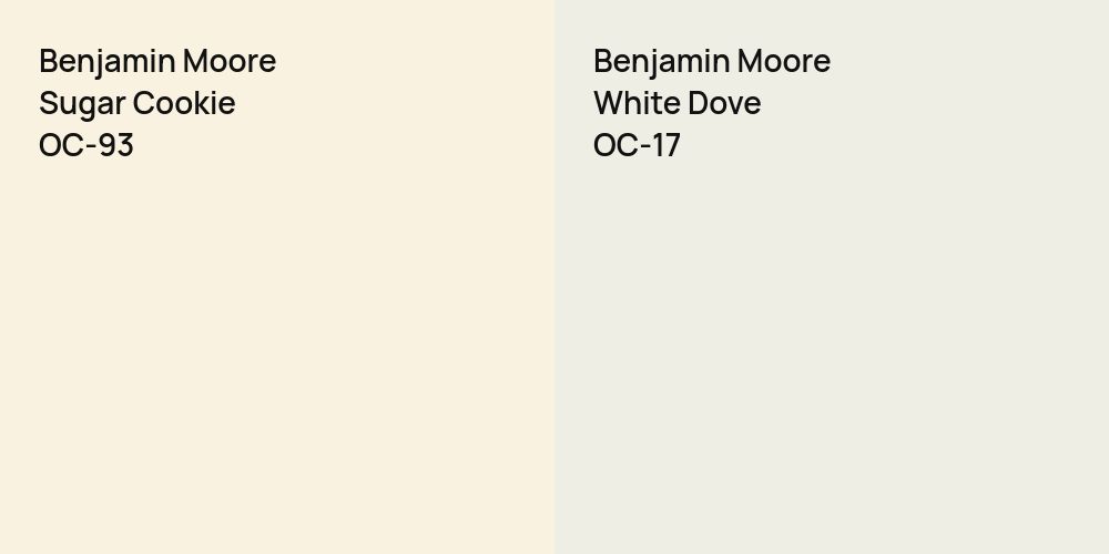 Benjamin Moore Sugar Cookie vs. Benjamin Moore White Dove