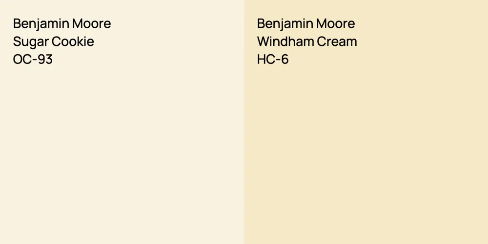 Benjamin Moore Sugar Cookie vs. Benjamin Moore Windham Cream