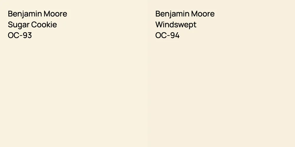 Benjamin Moore Sugar Cookie vs. Benjamin Moore Windswept