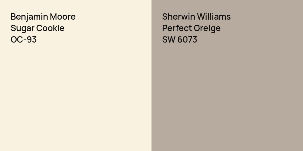 Benjamin Moore Sugar Cookie vs. Sherwin Williams Perfect Greige