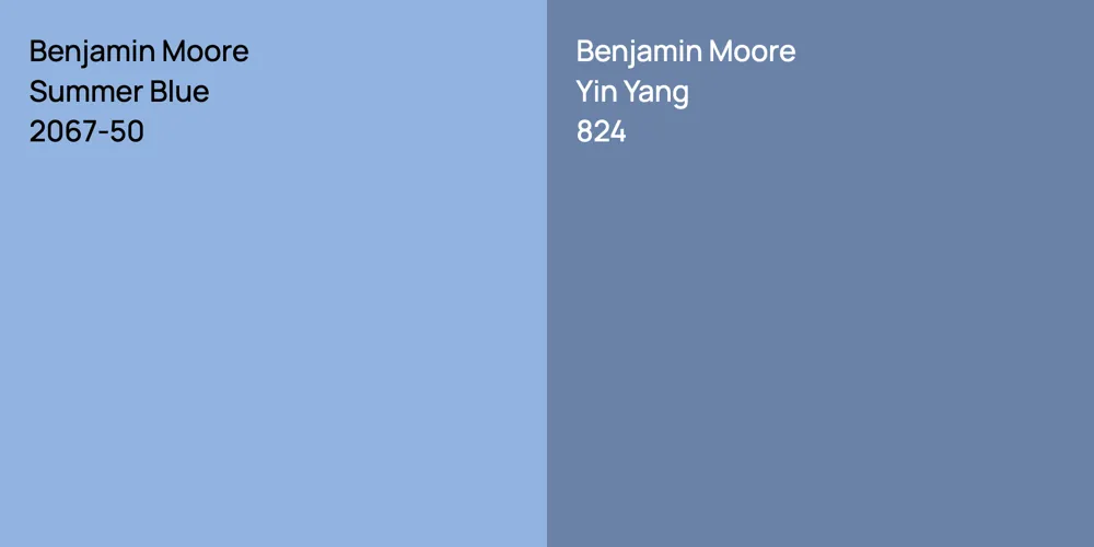 Benjamin Moore Summer Blue vs. Benjamin Moore Yin Yang