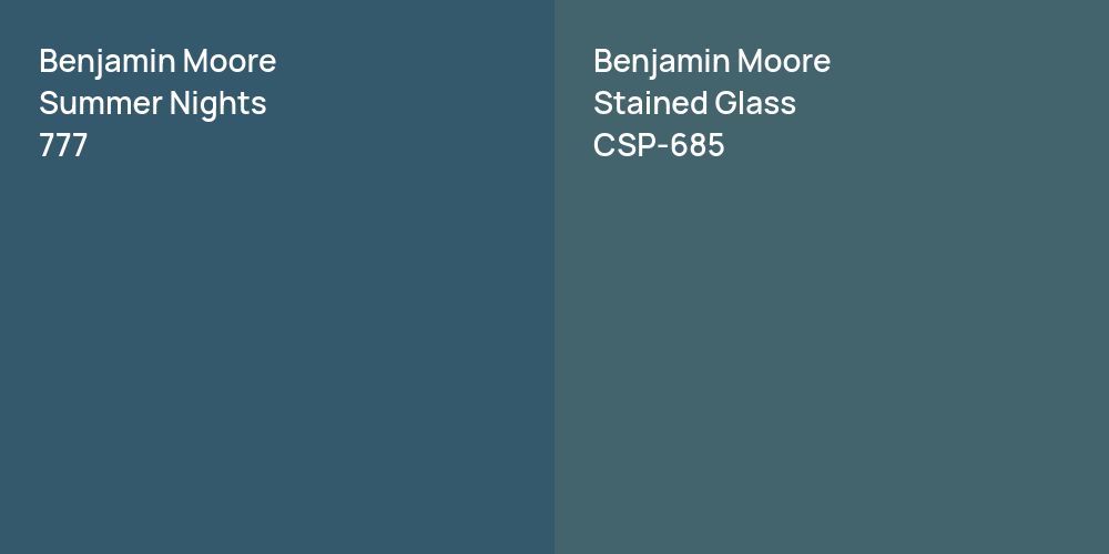 Benjamin Moore Summer Nights vs. Benjamin Moore Stained Glass