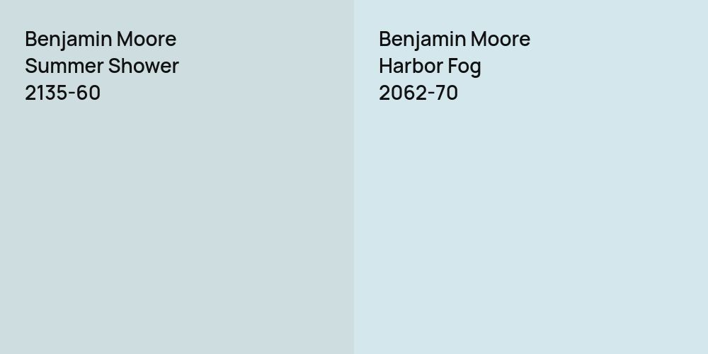 Benjamin Moore Summer Shower vs. Benjamin Moore Harbor Fog