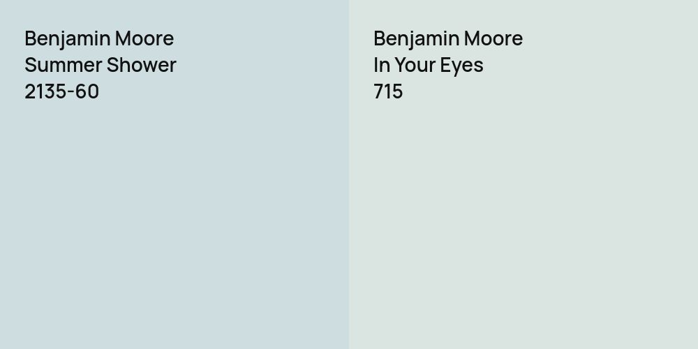 Benjamin Moore Summer Shower vs. Benjamin Moore In Your Eyes