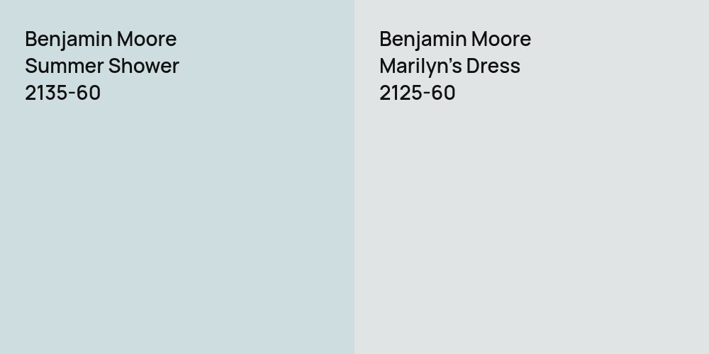 Benjamin Moore Summer Shower vs. Benjamin Moore Marilyn's Dress