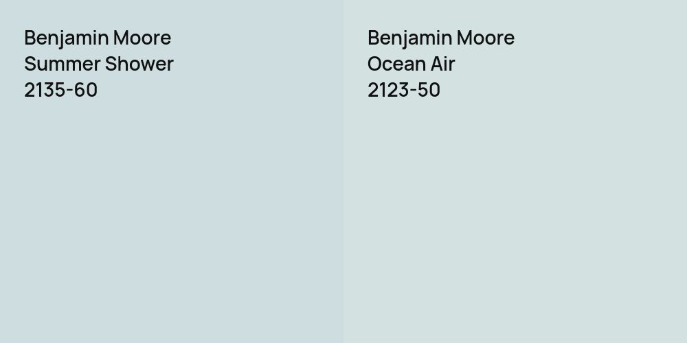 Benjamin Moore Summer Shower vs. Benjamin Moore Ocean Air