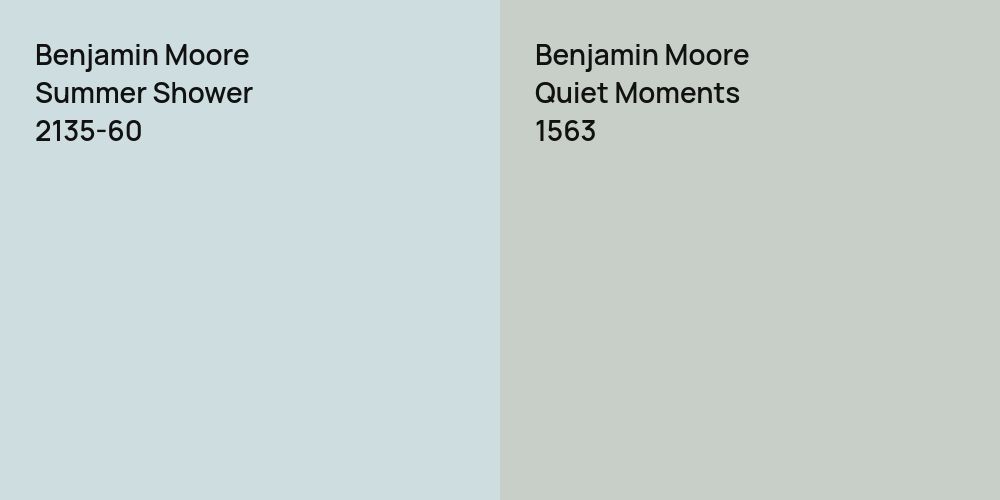 Benjamin Moore Summer Shower vs. Benjamin Moore Quiet Moments