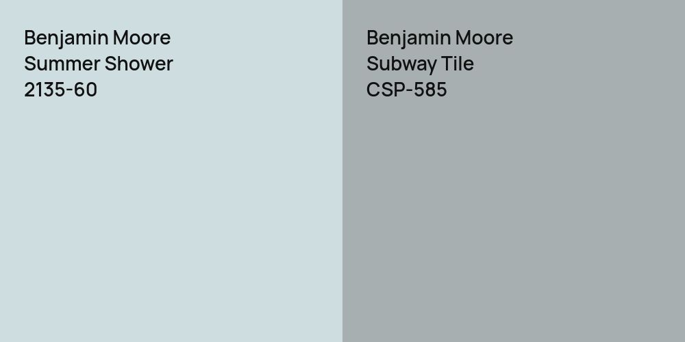 Benjamin Moore Summer Shower vs. Benjamin Moore Subway Tile