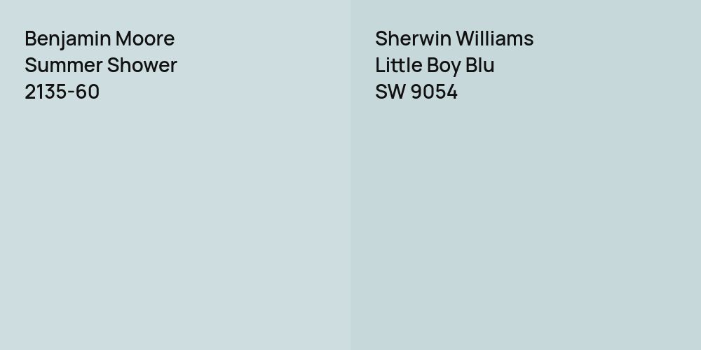 Benjamin Moore Summer Shower vs. Sherwin Williams Little Boy Blu