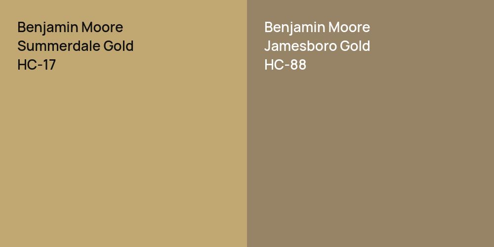 Benjamin Moore Summerdale Gold vs. Benjamin Moore Jamesboro Gold