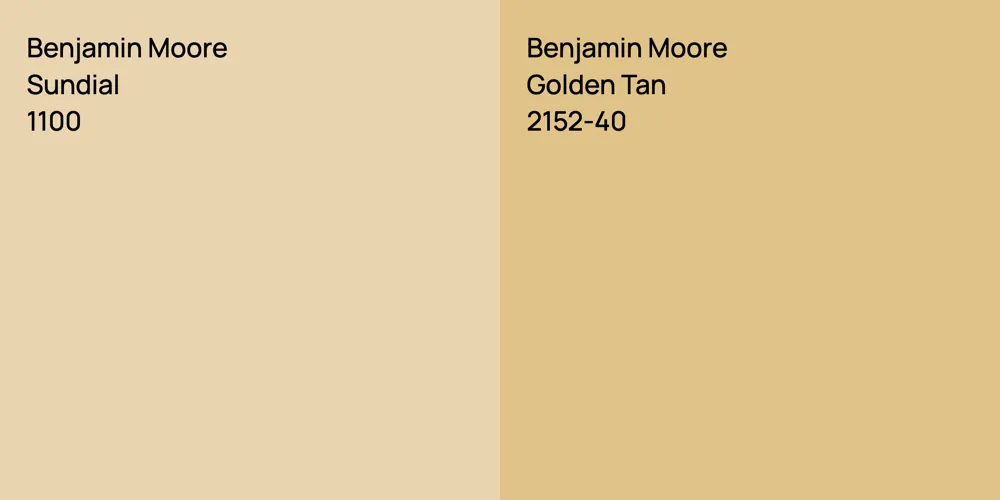 Benjamin Moore Sundial vs. Benjamin Moore Golden Tan