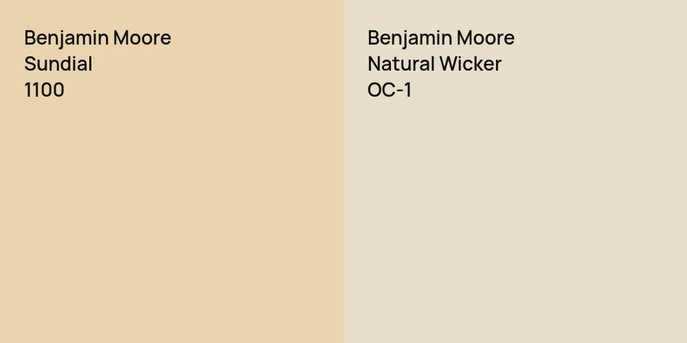 Benjamin Moore Sundial vs. Benjamin Moore Natural Wicker