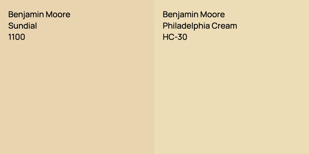 Benjamin Moore Sundial vs. Benjamin Moore Philadelphia Cream