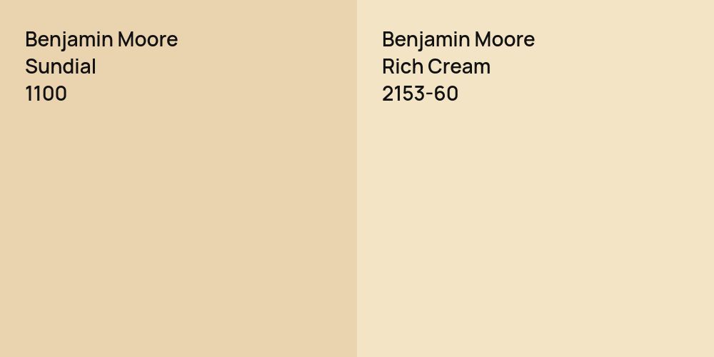 Benjamin Moore Sundial vs. Benjamin Moore Rich Cream