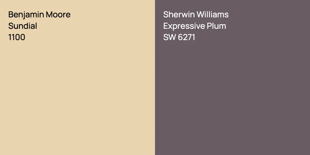 Benjamin Moore Sundial vs. Sherwin Williams Expressive Plum