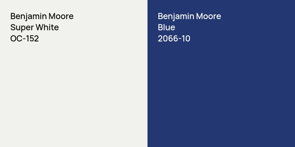 Benjamin Moore Super White vs. Benjamin Moore Blue