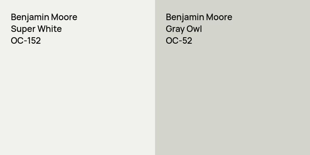 Benjamin Moore Super White vs. Benjamin Moore Gray Owl