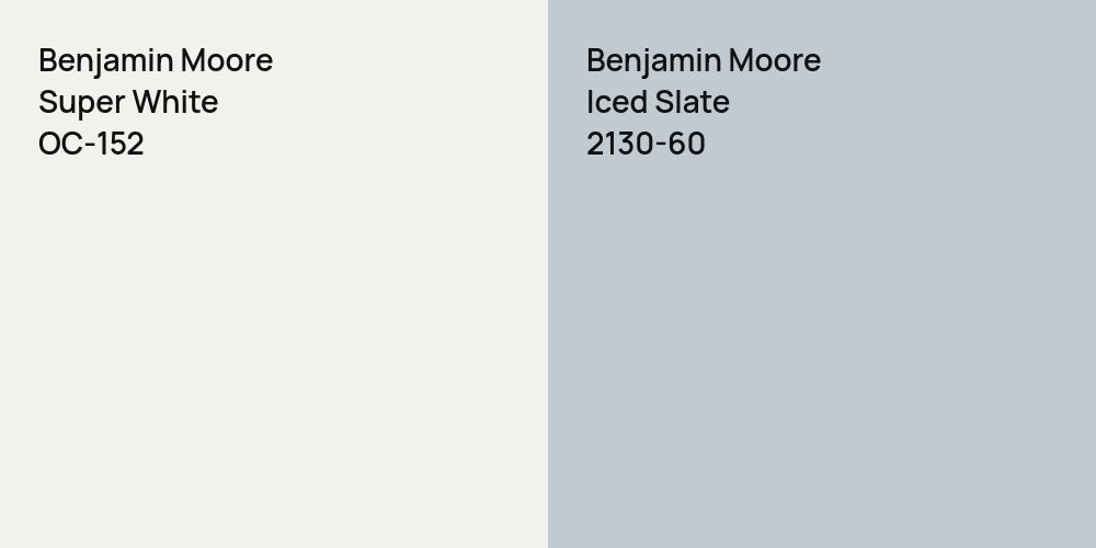 Benjamin Moore Super White vs. Benjamin Moore Iced Slate